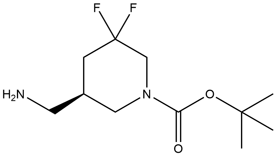 tert-butyl (R)-5-(aminomethyl)-3,3-difluoropiperidine-1-carboxylate 结构式