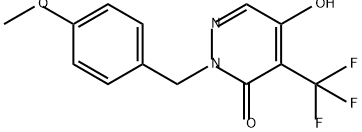 3(2H)-Pyridazinone, 5-hydroxy-2-[(4-methoxyphenyl)methyl]-4-(trifluoromethyl)- Struktur