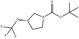 1-Pyrrolidinecarboxylic acid, 3-(trifluoromethoxy)-, 1,1-dimethylethyl ester, (3S)- Struktur