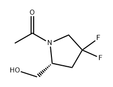 (R)-1-(4,4-二氟-2-(羟甲基)吡咯烷-1-基)乙醇 结构式