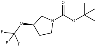 1-Pyrrolidinecarboxylic acid, 3-(trifluoromethoxy)-, 1,1-dimethylethyl ester, (3R)- Struktur