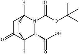 2-Azabicyclo[2.2.2]octane-2,3-dicarboxylic acid, 5-oxo-, 2-(1,1-dimethylethyl) e… 化学構造式