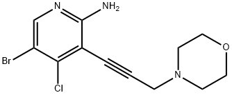 2-Pyridinamine, 5-bromo-4-chloro-3-[3-(4-morpholinyl)-1-propyn-1-yl]- Structure