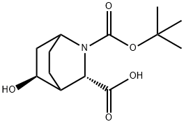 2-(1,1-Dimethylethyl) (3S,5S)-5-hydroxy-2-azabicyclo[2.2.2]octane-2,3-dicarboxyl… 化学構造式