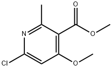 3-Pyridinecarboxylic acid, 6-chloro-4-methoxy-2-methyl-, methyl ester Struktur