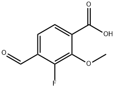 3-Fluoro-4-formyl-2-methoxybenzoic acid 结构式