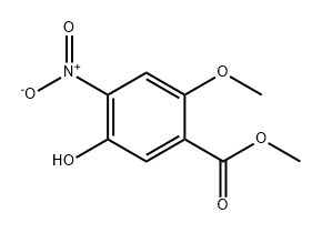 Benzoic acid, 5-hydroxy-2-methoxy-4-nitro-, methyl ester 化学構造式