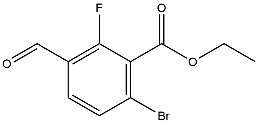 Ethyl 6-bromo-2-fluoro-3-formylbenzoate 化学構造式