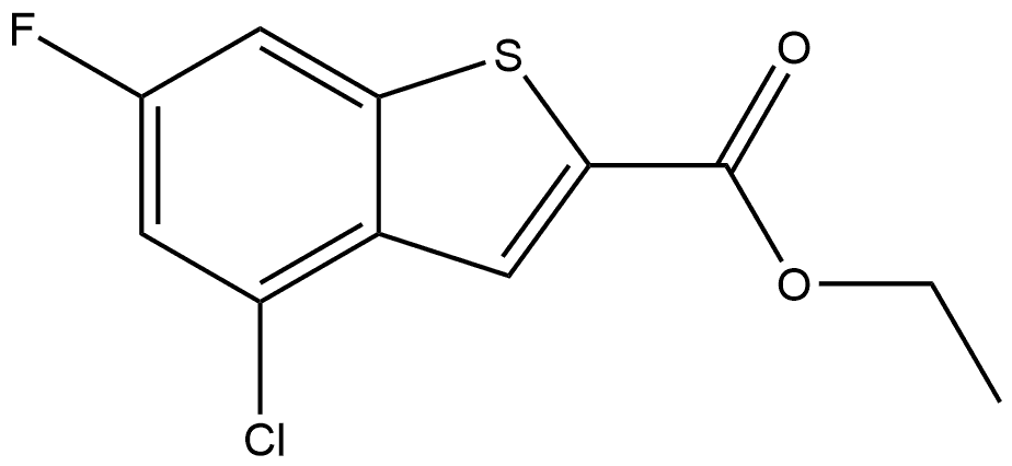 4-氯-6-氟苯并噻吩-2-甲酸乙酯 结构式