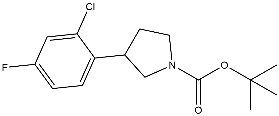 1-BOC-3-(2-氯-4-氟苯基)吡咯烷,2383564-11-0,结构式