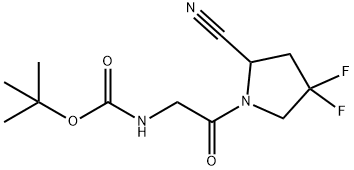 Carbamic acid, N-[2-(2-cyano-4,4-difluoro-1-pyrrolidinyl)-2-oxoethyl]-, 1,1-dimethylethyl ester Structure