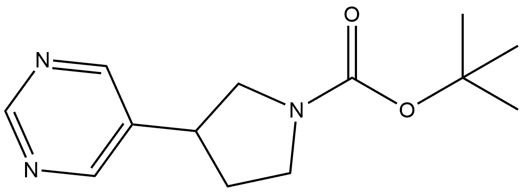 5-(1-BOC-3-吡咯烷基)嘧啶 结构式