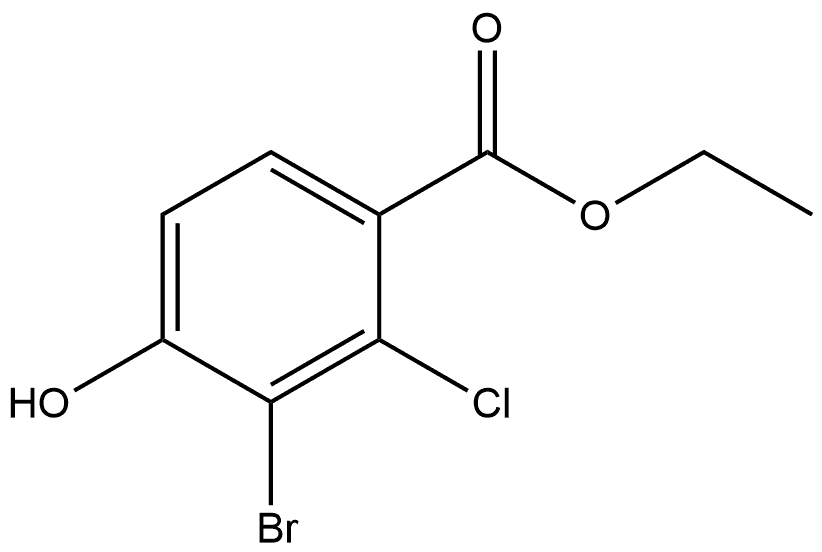 Ethyl 3-bromo-2-chloro-4-hydroxybenzoate 结构式