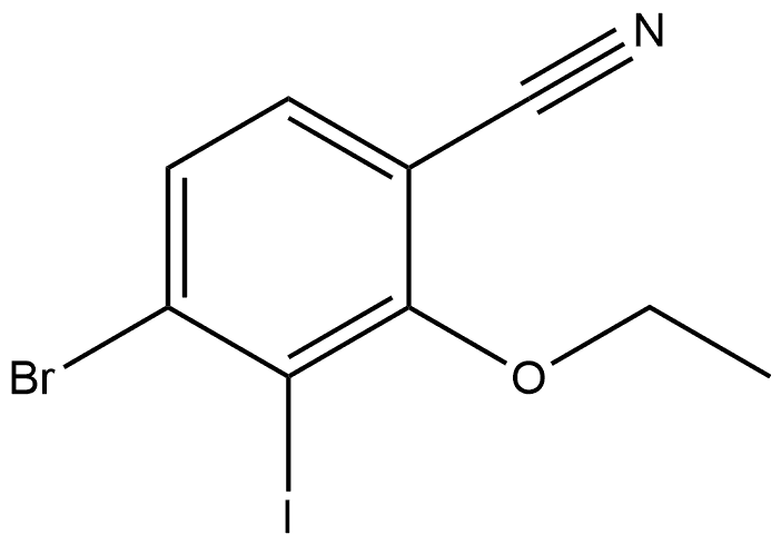 4-Bromo-2-ethoxy-3-iodobenzonitrile 结构式