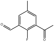 3-Acetyl-2-fluoro-5-methylbenzaldehyde,2383715-28-2,结构式