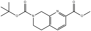 1,7-Naphthyridine-2,7(6H)-dicarboxylic acid, 5,8-dihydro-, 7-(1,1-dimethylethyl) 2-methyl ester,2383755-50-6,结构式