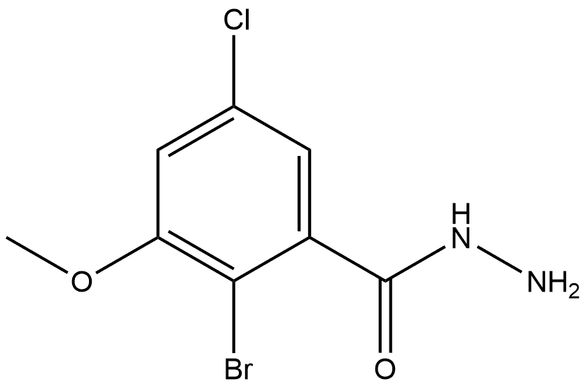 2-Bromo-5-chloro-3-methoxybenzoic acid hydrazide Structure