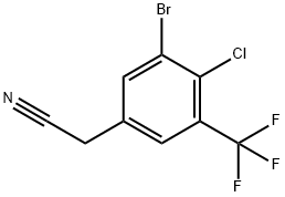 3-Bromo-4-chloro-5-
(trifluoromethyl)phenylacetonitrile 化学構造式