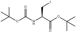 Alanine, N-[(1,1-dimethylethoxy)carbonyl]-3-iodo-, 1,1-dimethylethyl ester Structure