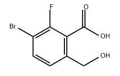 Benzoic acid, 3-bromo-2-fluoro-6-(hydroxymethyl)- 化学構造式