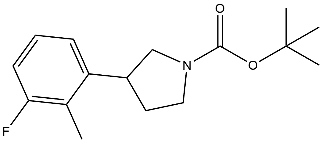 1-BOC-3-(3-氟-2-甲基苯基)吡咯烷 结构式