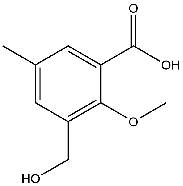 3-(Hydroxymethyl)-2-methoxy-5-methylbenzoic acid Structure