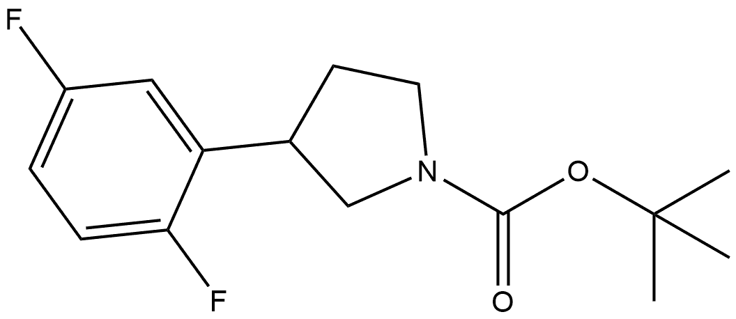 1-BOC-3-(2,5-二氟苯基)吡咯烷 结构式