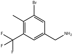 3-Bromo-4-methyl-5-
(trifluoromethyl)benzylamine Structure