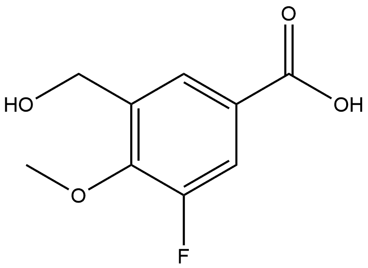 3-Fluoro-5-(hydroxymethyl)-4-methoxybenzoic acid 化学構造式