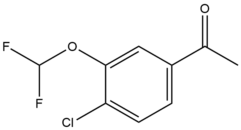 1-[4-Chloro-3-(difluoromethoxy)phenyl]ethanone 结构式