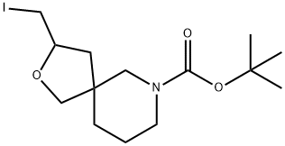 3-(碘甲基)-2-氧杂-9-氮杂螺[4.5]癸烷-9-羧酸叔丁酯 结构式