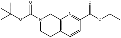 1,7-Naphthyridine-2,7(6H)-dicarboxylic acid, 5,8-dihydro-, 7-(1,1-dimethylethyl) 2-ethyl ester Structure