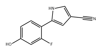 1H-Pyrrole-3-carbonitrile, 5-(2-fluoro-4-hydroxyphenyl)- Structure