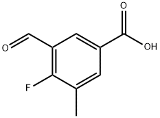 4-Fluoro-3-formyl-5-methylbenzoic acid 结构式