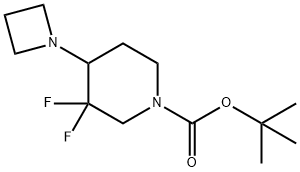 1-Piperidinecarboxylic acid, 4-(1-azetidinyl)-3,3-difluoro-, 1,1-dimethylethyl ester 结构式