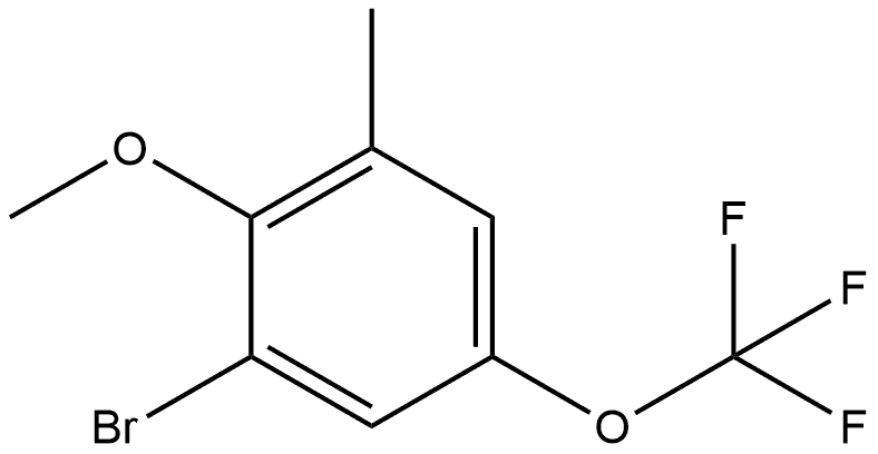 1-Bromo-2-methoxy-3-methyl-5-(trifluoromethoxy)benzene 化学構造式