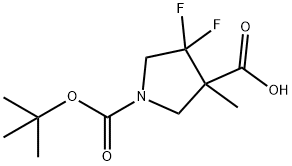1,3-Pyrrolidinedicarboxylic acid, 4,4-difluoro-3-methyl-, 1-(1,1-dimethylethyl) ester|1-(1,1-二甲基乙基)4,4-二氟-3-甲基-1,3-吡咯烷二羧酸酯