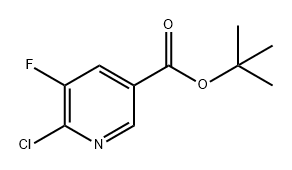 3-Pyridinecarboxylic acid, 6-chloro-5-fluoro-, 1,1-dimethylethyl ester 化学構造式