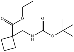Cyclobutanecarboxylic acid, 1-[[[(1,1-dimethylethoxy)carbonyl]amino]methyl]-, ethyl ester 结构式