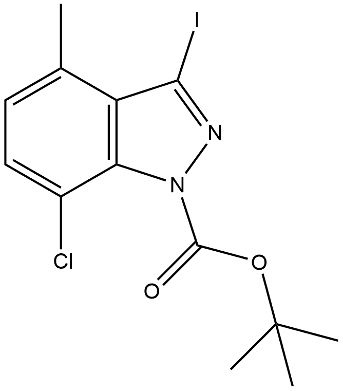 1,1-Dimethylethyl 7-chloro-3-iodo-4-methyl-1H-indazole-1-carboxylate Structure