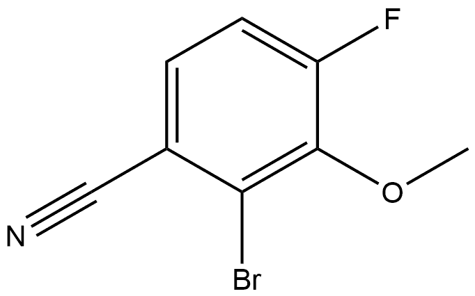 2-Bromo-4-fluoro-3-methoxybenzonitrile 化学構造式