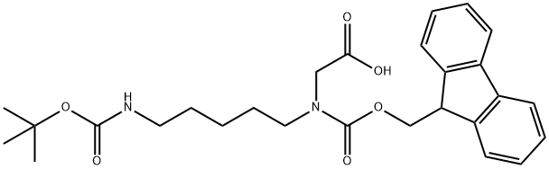 Glycine, N-[5-[[(1,1-dimethylethoxy)carbonyl]amino]pentyl]-N-[(9H-fluoren-9-ylmethoxy)carbonyl]- Structure