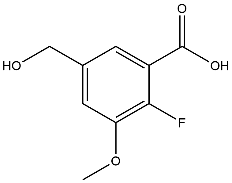 2-Fluoro-5-(hydroxymethyl)-3-methoxybenzoic acid Structure