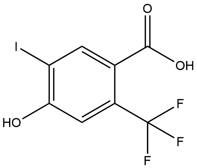 4-Hydroxy-5-iodo-2-(trifluoromethyl)benzoic acid,2384710-56-7,结构式