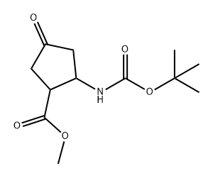 Cyclopentanecarboxylic acid, 2-[[(1,1-dimethylethoxy)carbonyl]amino]-4-oxo-, methyl ester Structure