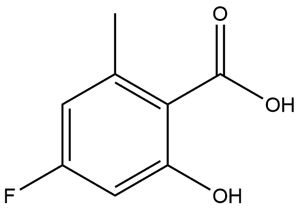 4-Fluoro-2-hydroxy-6-methylbenzoic acid,2384900-03-0,结构式
