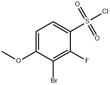 3-bromo-2-fluoro-4-methoxybenzene-1-sulfonyl chloride 化学構造式