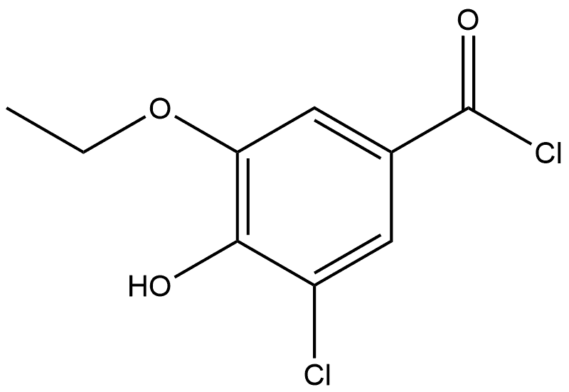 3-Chloro-5-ethoxy-4-hydroxybenzoyl chloride,2385060-53-5,结构式