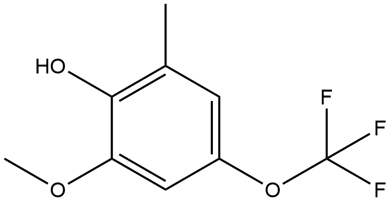 2-Methoxy-6-methyl-4-(trifluoromethoxy)phenol 结构式