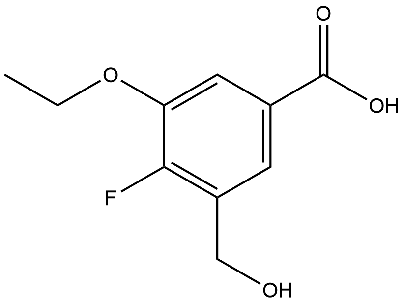 3-Ethoxy-4-fluoro-5-(hydroxymethyl)benzoic acid Structure